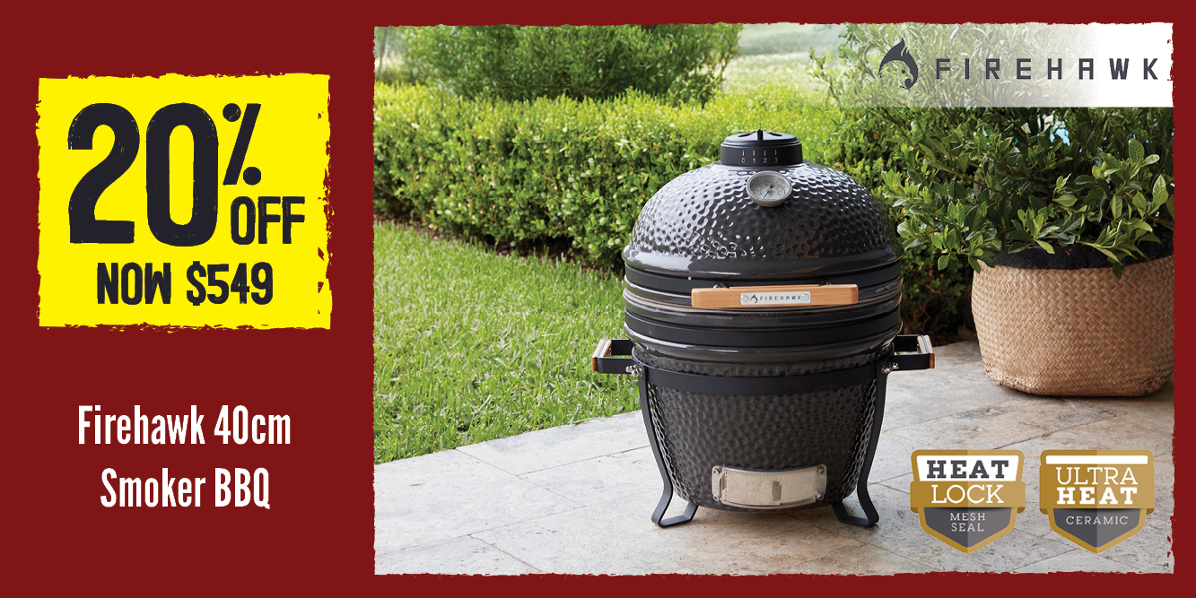 Now $549 20% Off Firehawk 40cm Smoker BBQ | Shop Now